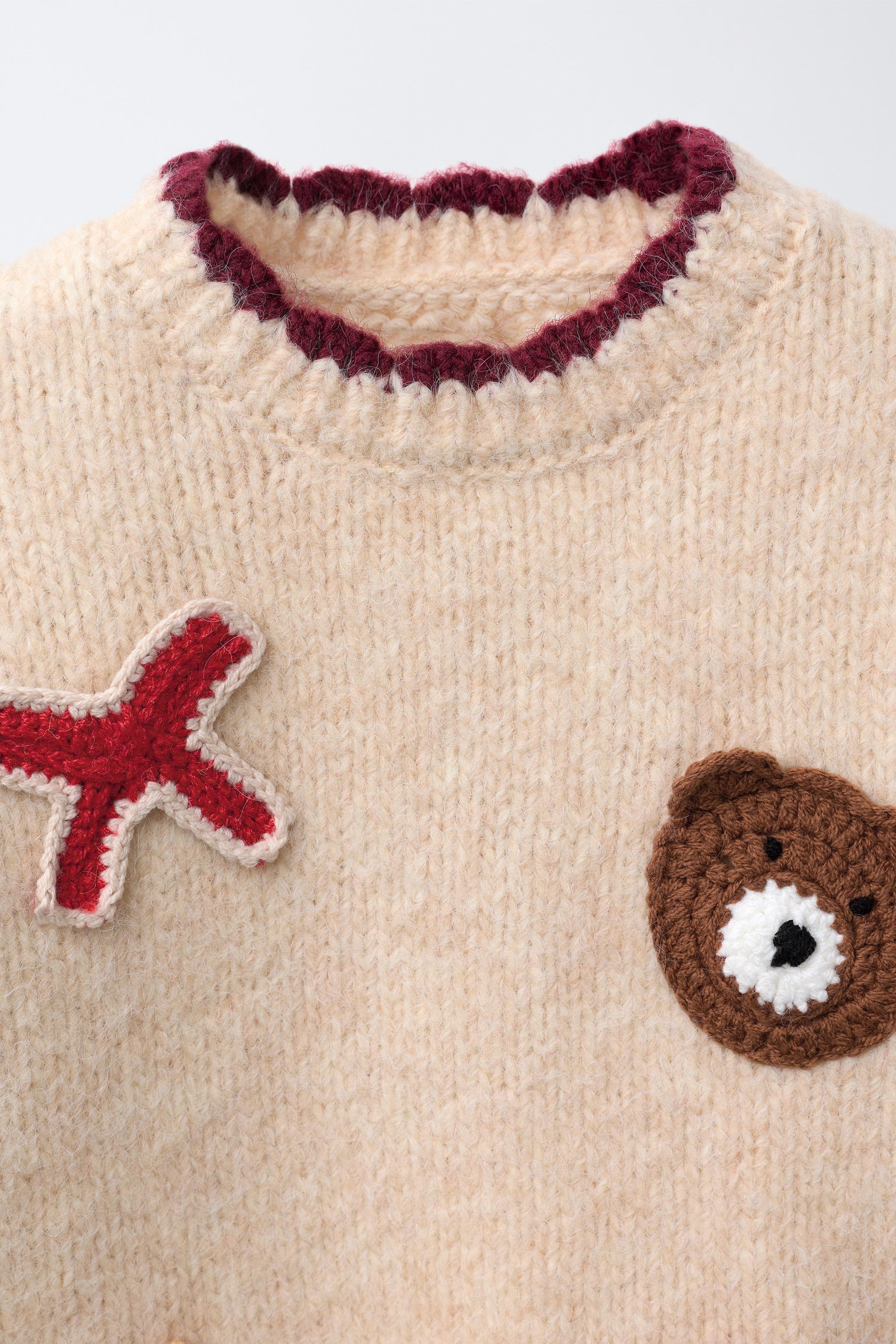 CROCHET PATCH KNIT JUMPER
